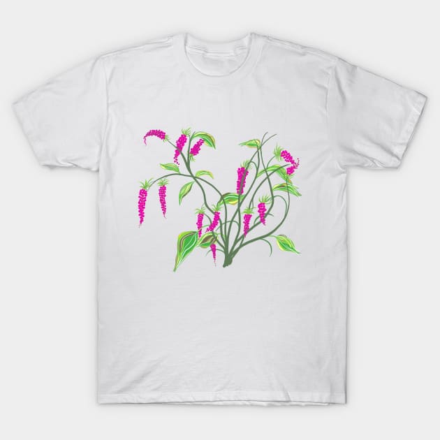 AUTUMN BUSH WITH PINK BERRIES T-Shirt by aroba